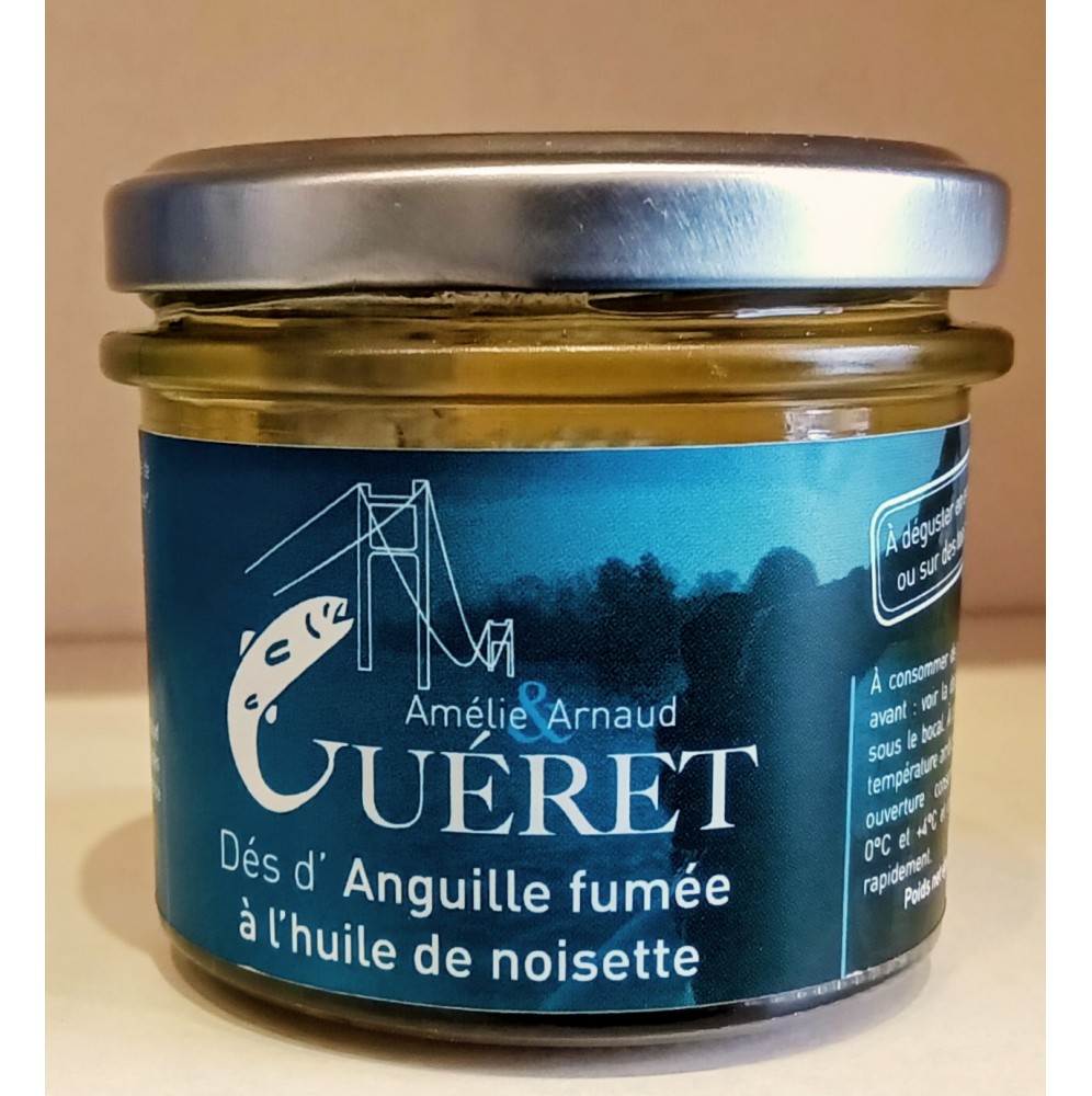 Dé d'anguille fumée de loire à l'huile de noisette Guéret