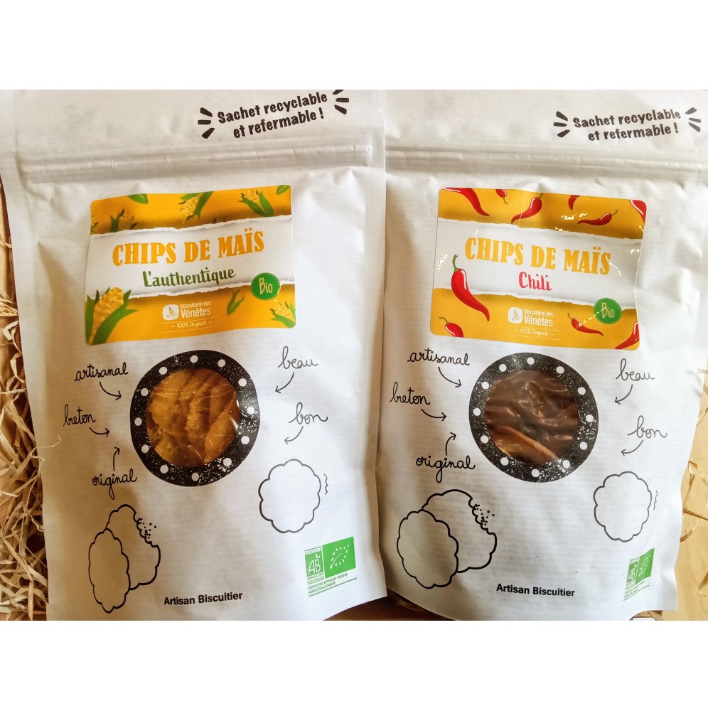 Chips de mais authentique ou au chili Les Vénètes 100g