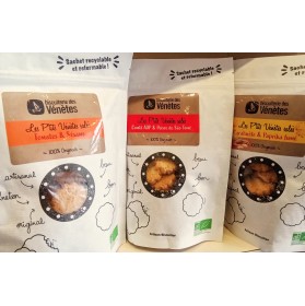 Les P'tits Vénètes salés 125g. Au choix: Tomates et sésame, Cacahuète et paprika fumé ou comté et poivre de Sao Tomé