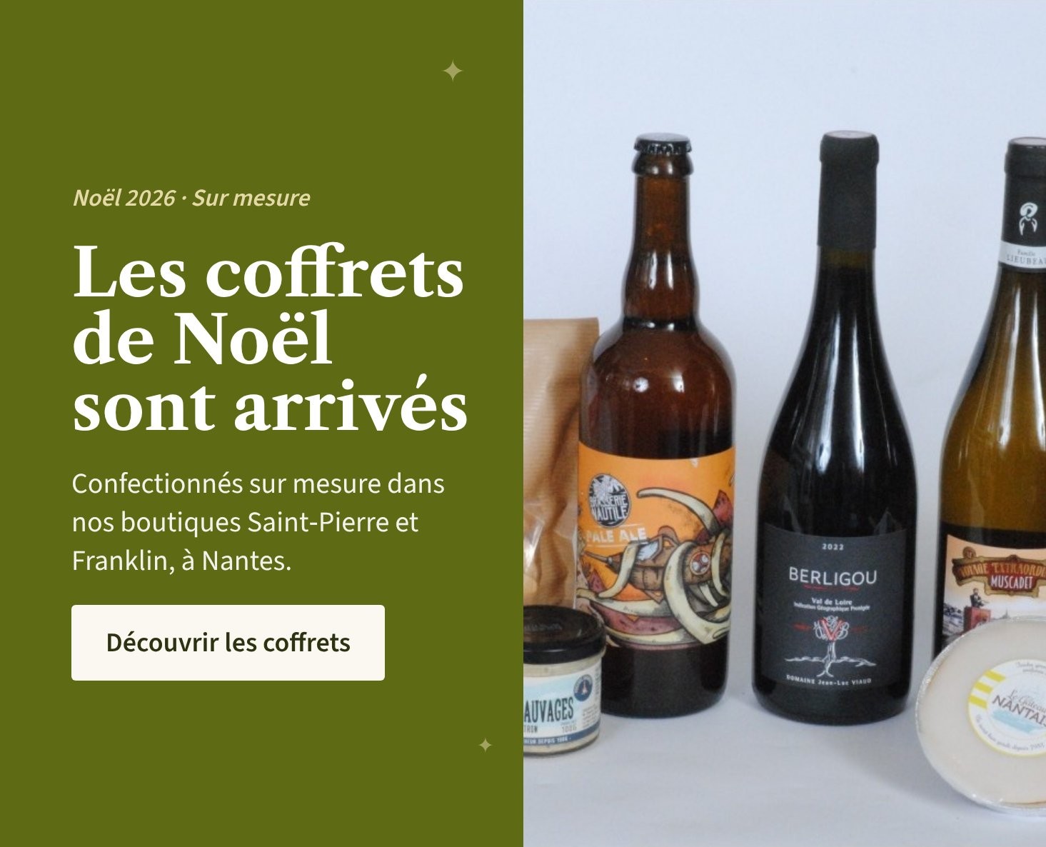 Les coffrets de Noël sont arrivés, confectionnés sur mesure dans nos boutiques Saint-Pierre et Franklin à Nantes